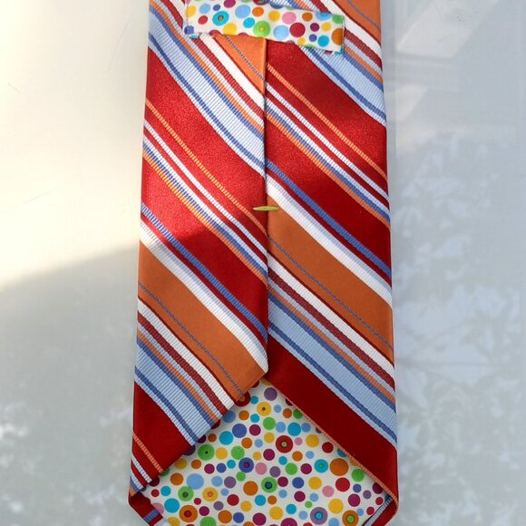 City of London Neck Tie 100% Silk Rep Stripes and Polka Dots - Picture 6 of 11